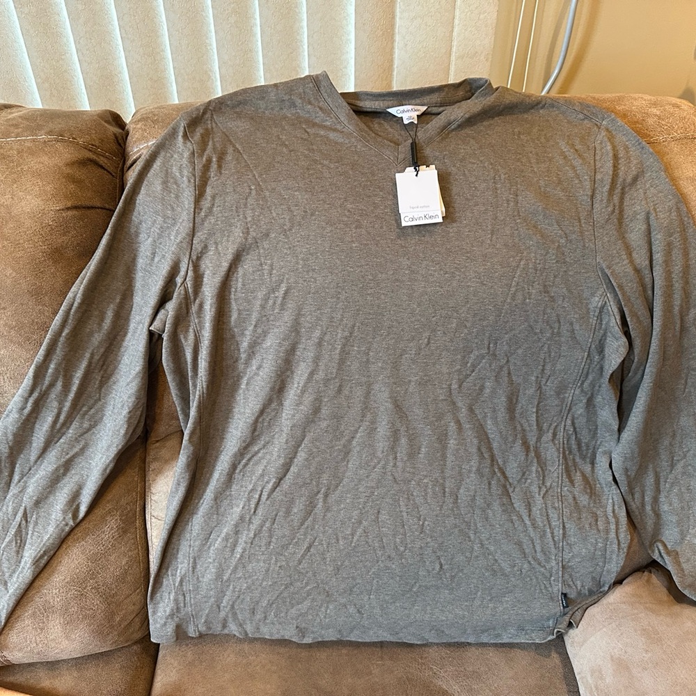 Calvin Klein Gray Long Sleeve Tee
